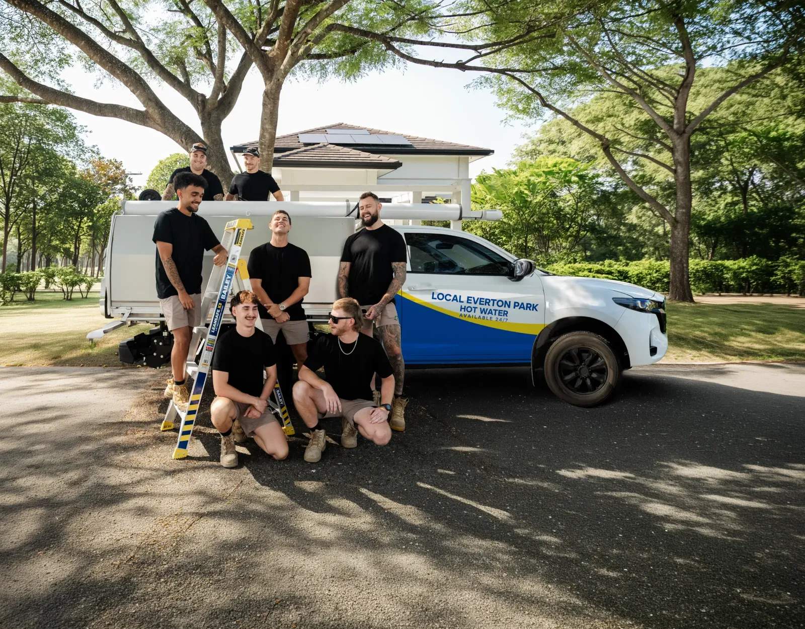 Local Everton Park Hot Water team and ute